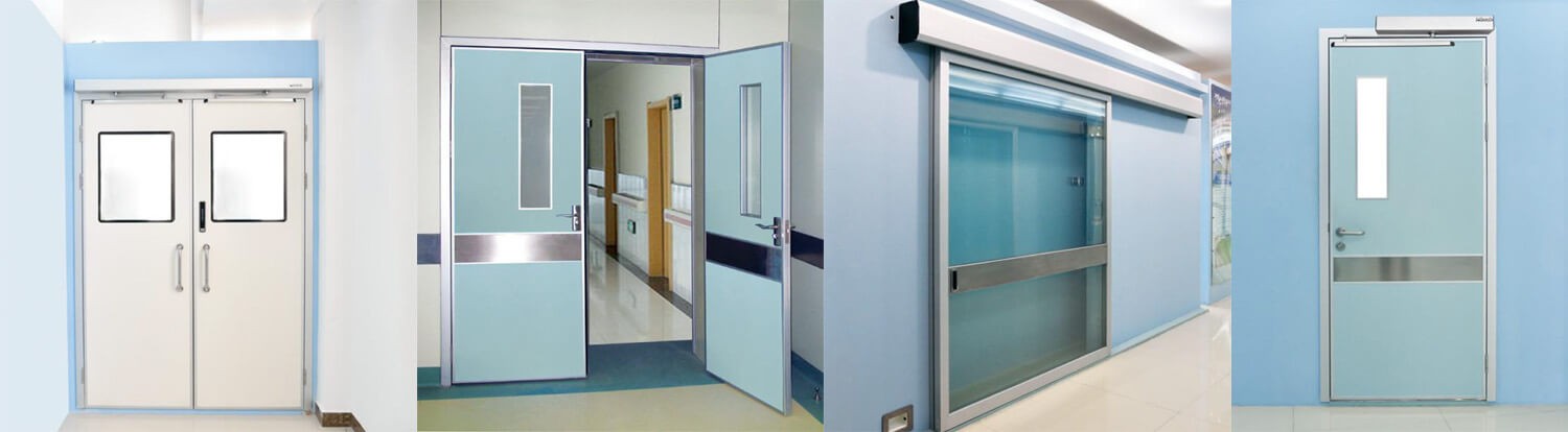 Медицинские двери для установки в больничную палату и коридор.